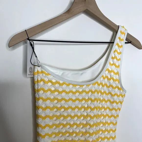Ellejay Crochet Knit Swimsuit Womens New Yellow Size Small